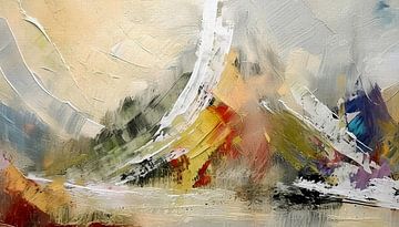 Abstract  landschap schilderij -Kleurrijk  Berglandschap van Studio Pieternel