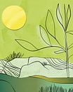 Abstract landscape in spring green by Tanja Udelhofen thumbnail