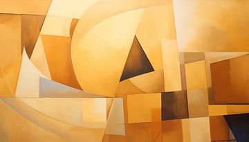 Panorama d'or aux formes abstraites sur TheXclusive Art