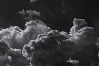 Black and white cumulus clouds