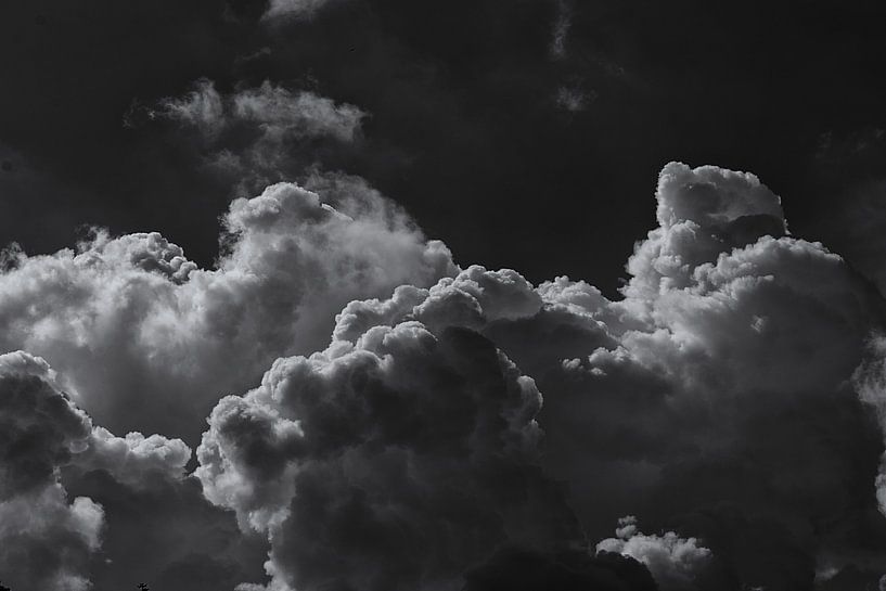 Schwarze und weiße Kumuluswolken von Caught By Light