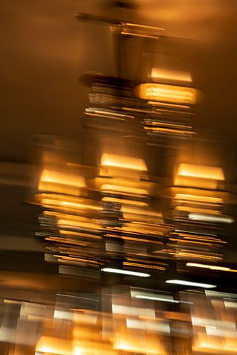 Beweging in Champagne Licht. Goud. Herfst.