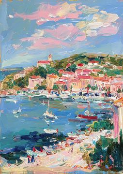 Saint-Tropez haven pastel van Niklas Maximilian