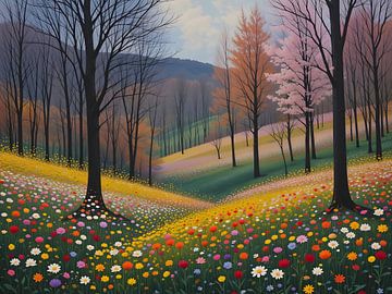 Bloeiende wilde bloemenweide van HorizonArtistry