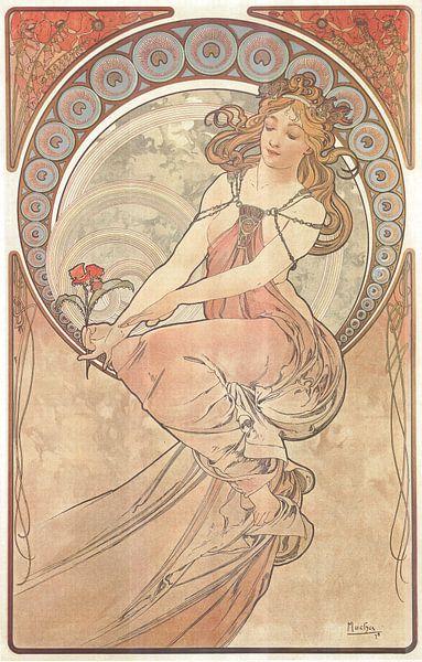 Art : Peinture - Art Nouveau Peinture Mucha Jugendstil par Alphonse Mucha
