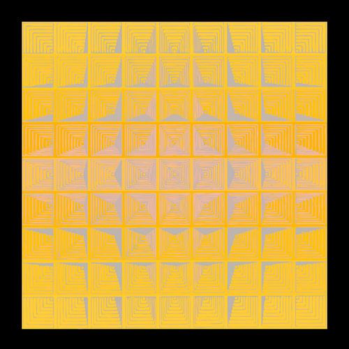 Verner Panton geïnspireerde gele abstractie