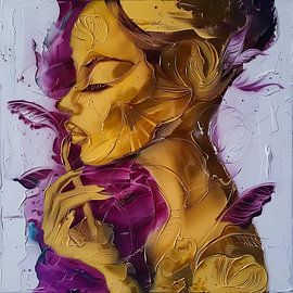 absurde moderne abstrakte Porträt Frau von Egon Zitter