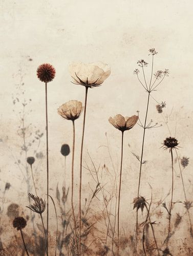 Bloemen in vintage en Japandi stijl