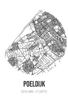 Poeldijk (Zuid-Holland) | Landkaart | Zwart-wit van Stad & Wand
