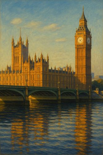 Westminster Bridge Luminous Hour - Gouden licht op de skyline van Londen