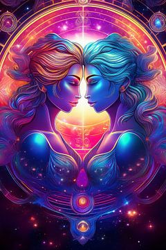 Papierkind™ Poster Sternzeichen Zwillinge - Gemini | Zodiak Wandbilder