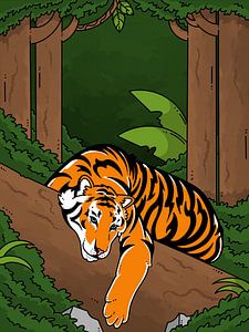 Tigre dans la jungle