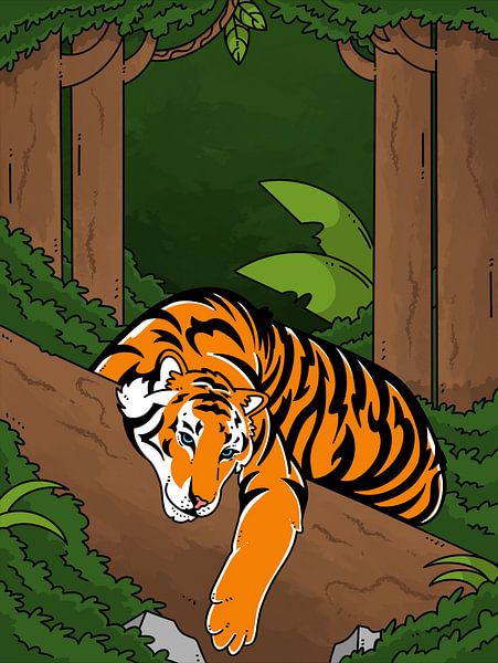 Tijger in de jungle van Artthree