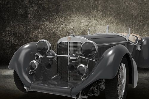 Retro Car front grey