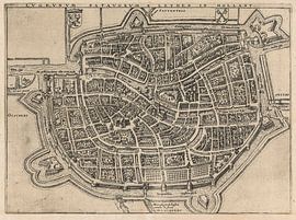 Old map of Leiden from around 1657.