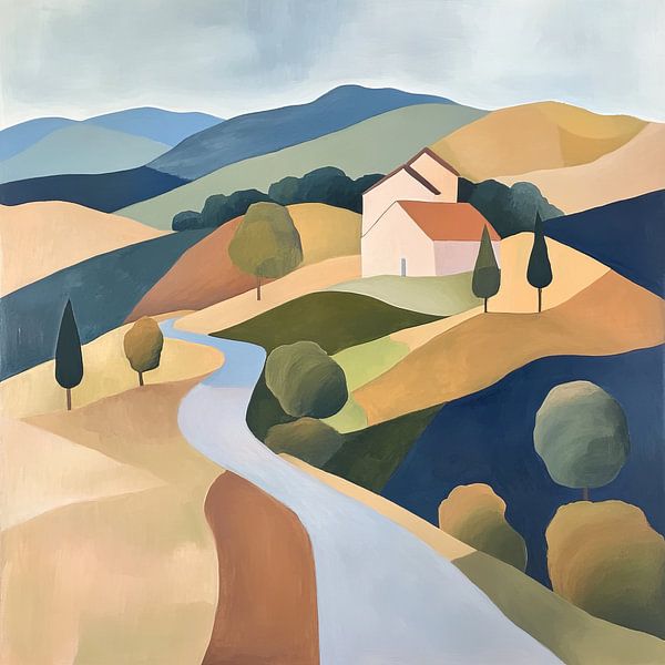 River Bend Serenity by Abstract Painting