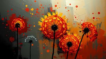 Dandelions Abstract von Linda de Klein