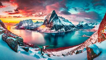 Norwegen mit Sonnenuntergang von Mustafa Kurnaz