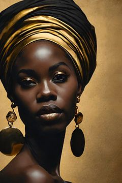 Afrikaanse vrouw met hoofddoek 3 van Bernhard Karssies