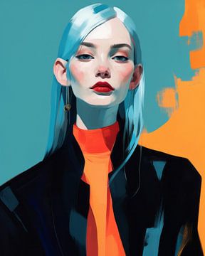 Colourful eye-catcher, modern portrait by Carla Van Iersel