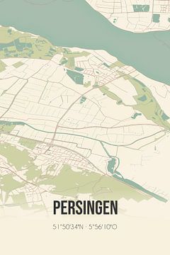Vintage landkaart van Persingen (Gelderland) van Rezona