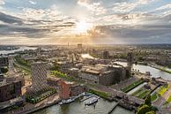 Sonnenuntergangs-Ansicht Euromast Rotterdam von Jeroen Kleiberg Miniaturansicht