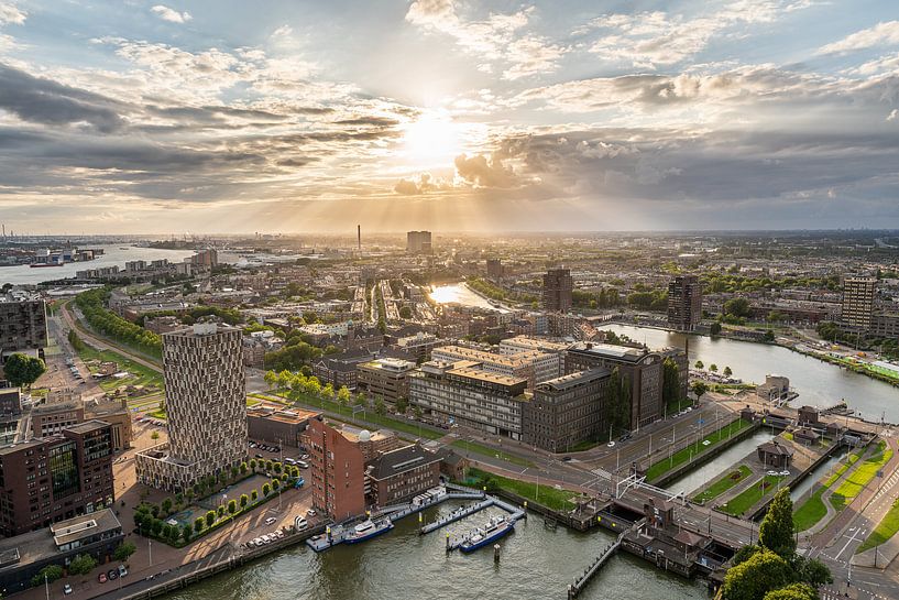 Sonnenuntergangs-Ansicht Euromast Rotterdam von Jeroen Kleiberg