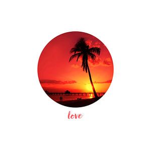 Graphic Art LOVE | Romantischer Sonnenuntergang