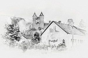 Die Bertradaburg im Mührlenbach (Eifel / Deutschland)
