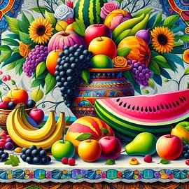 Fruit in vaas van Tatjana Korneeva