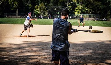Honkbal in Central Park, New York van Eric Götze Fotografie