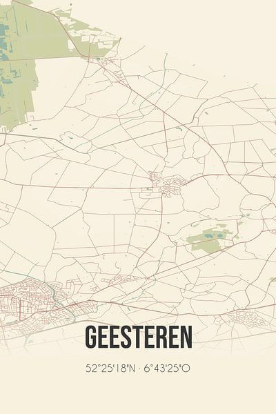 Vintage map of Geesteren (Overijssel) by Prints of Place