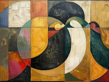 Vogeltjes Abstract | Woonkamer van Abstract Schilderij