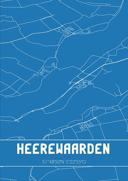 Blueprint | Map | Heerewaarden (Gelderland) by Prints of Place