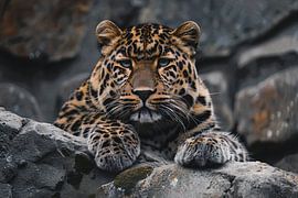 Der wachsame Blick eines Leoparden von Art & Soul Creations