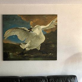 Klantfoto: De bedreigde zwaan, Jan Asselijn, op canvas