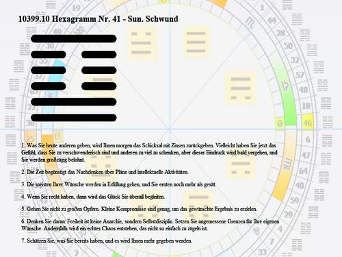 Hexagram Nr. 41 - Zon. Krimp 10399.10