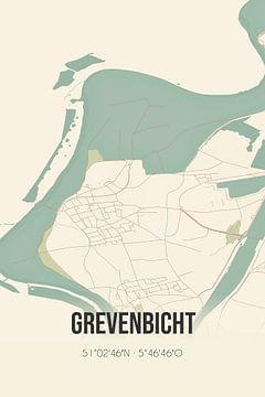 Vintage landkaart van Grevenbicht (Limburg) van MijnStadsPoster