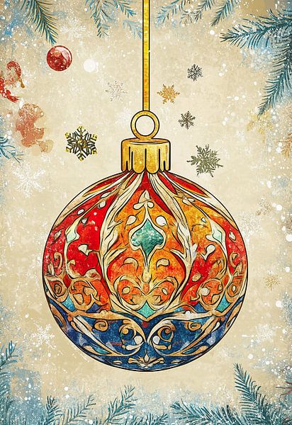 Festive Christmas Ornament by Wonderful Art