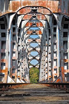 Urbex steel railway bridge