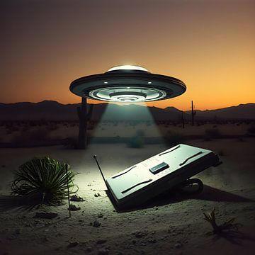 UFO bij oplaadstation van Photufo