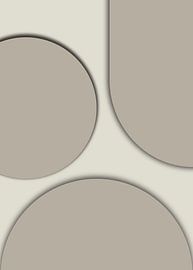 Moon Sun Earth in Beige Cream by Mad Dog Art