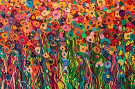 Abstract colourful flower field painting by Art & Soul Creations thumbnail