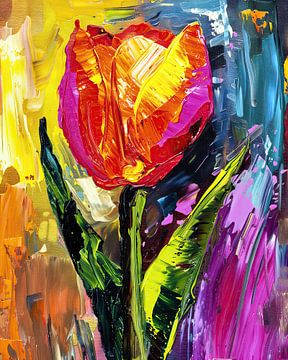 Kleurrijke tulp van Frank Heinz