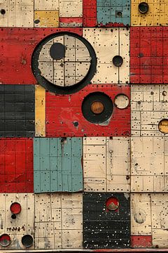Abstract Kleurrijk Geometrische Houtkunst van Art & Soul Creations