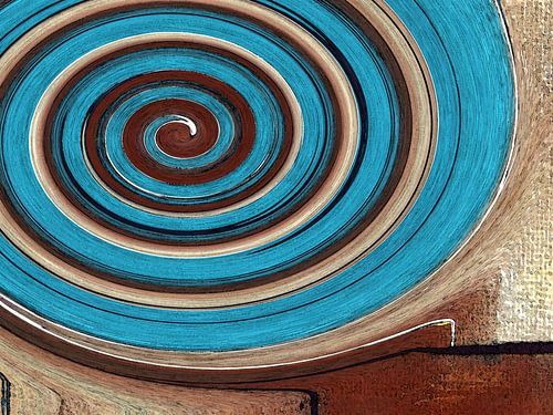 Spirales marron, bleu et vanille 04  / Tourbillon de couleurs