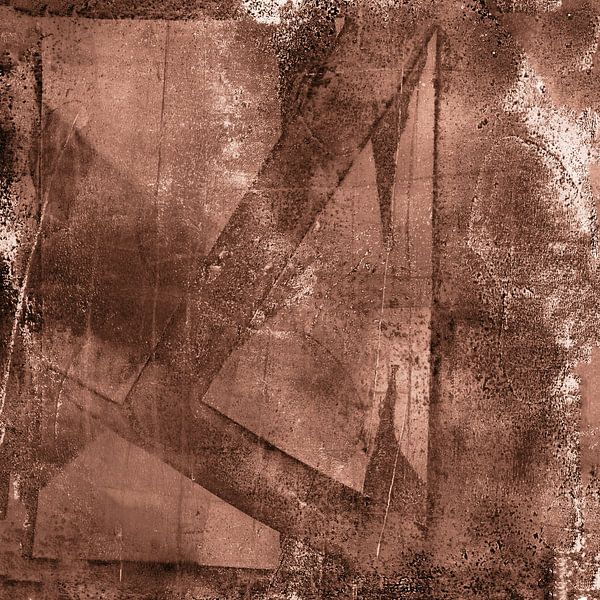 Modern abstract art in rusty brown and white no. 4 by Dina Dankers