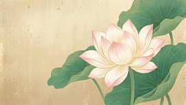 Élégante fleur de lotus rose aux feuilles vert émeraude sur Siti Zuliana
