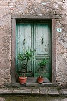 Old turquoise door Italy | Photo print colourful travel photography