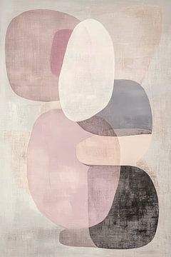 Abstracte vormen in zachte kleuren van Poster Art Shop